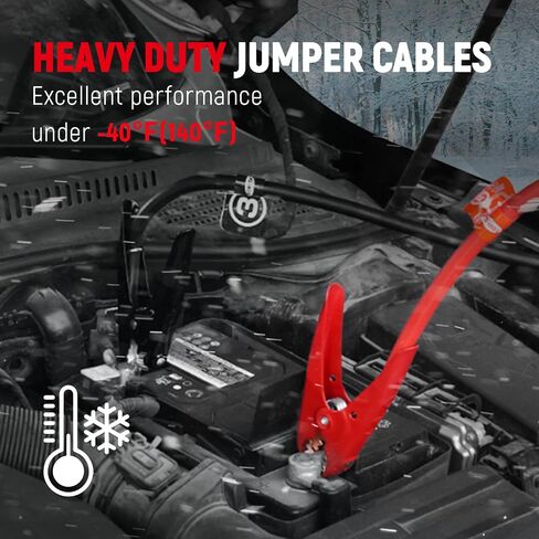 TOPDC 2 Gauge 20 Feet Jumper Cables with Reverse Polarity Protection for Car, SUV and Trucks Battery, Heavy Duty Automotive Booster Cables for Jump Starting Dead or Weak Batteries with Carry Bag in Saudi Arabia