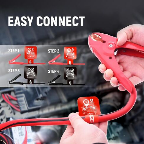 TOPDC 2 Gauge 20 Feet Jumper Cables with Reverse Polarity Protection for Car, SUV and Trucks Battery, Heavy Duty Automotive Booster Cables for Jump Starting Dead or Weak Batteries with Carry Bag in Saudi Arabia