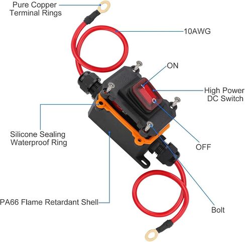 مفتاح مضمّن للماء ، DC 12-24V مفتاح تبديل الطاقة المضمّن لمحملات CAMP ، دراجة نارية ، لوحة شمسية in Saudi Arabia