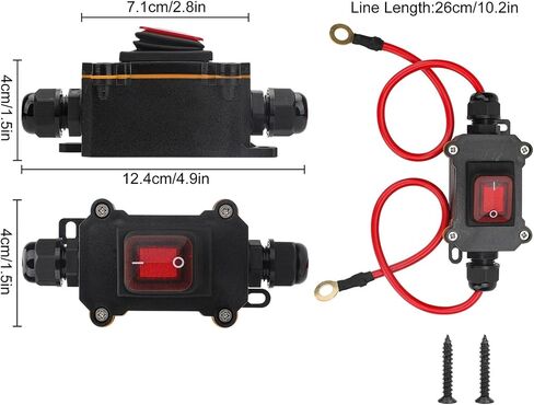 DC 12-24V Waterproof Inline Switch Outdoor On/Off Toggle Switch with 10AWG Cable in Saudi Arabia