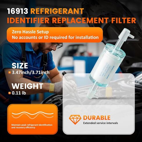 OEM 16913 Refrigerant Identifier Replacement Filter: Works with R - 1234y AC Machines, 16900/16910 CoolTech ID (Plus) & More in Saudi Arabia