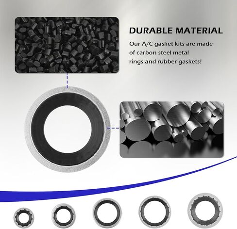 139PCS AC O Ring Kit Contains 30 Sizes,Durable A/C O Ring Assortment Kit with 54PCS Rubber Gasket & 85PCS Spacers for Seal Improvement,Professional AC Compressor Gasket Kits in Kuwait