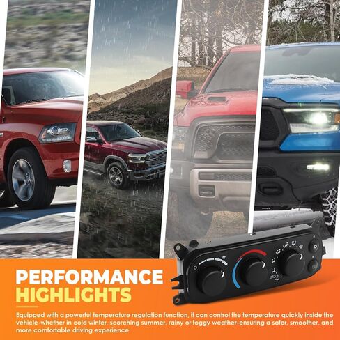 وحدة التحكم في المناخ الأمامية HVAC A/C متوافقة مع RAM 1500 2500 3500 DAKOTA 2001-2005 مفتاح لوحة التكييف استبدال 599-212 55055905AA 5505905AD 5505905AE 5505905AF in Saudi Arabia