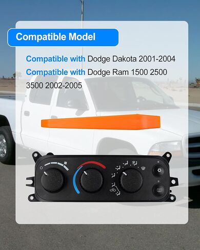 Climate Control Module Fits for Dodge Dakota Ram 1500 Ram 2500 2001-2005, HVAC Control Panel Replace 599-212 in Saudi Arabia