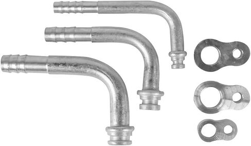 3Pcs AC Compressor Drier Condenser Radiator Fitting Adapter Connector For Auto Air Conditioning Hose R134a, Automotive Replacement Heater Hose Connectors(Elbow Pipe) in Kuwait