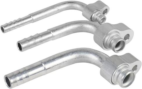 3Pcs AC Compressor Drier Condenser Radiator Fitting Adapter Connector For Auto Air Conditioning Hose R134a, Automotive Replacement Heater Hose Connectors(Elbow Pipe) in Kuwait