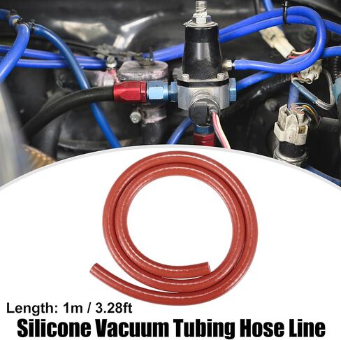 uxcell Silicone Vacuum Tubing Hose Line Automotive Vacuum Hose Engine Air Intake Vacuum Hose Pipe Red ID 6mm 3.28ft Length in Saudi Arabia