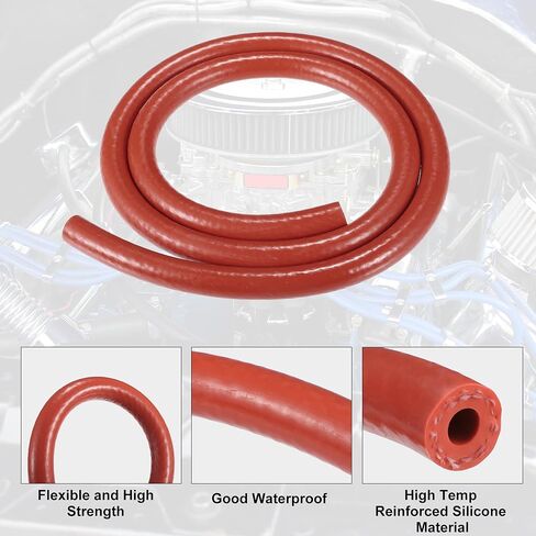 uxcell Silicone Vacuum Tubing Hose Line Automotive Vacuum Hose Engine Air Intake Vacuum Hose Pipe Red ID 6mm 3.28ft Length in Saudi Arabia