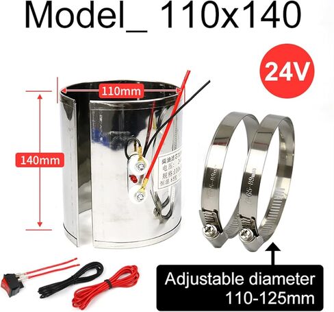 درجة حرارة ثابتة أوتوماتيكية 120 واط سخان مرشح الديزل 12V 24V للسيارة لقطات شاحنة ديزل ، عنصر تسخين ، مكونات سخان التدفئة Eelectric (80x90 12V) in Kuwait