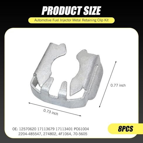 8 PCS Car Fuel Line Retainer Clips, Steel U-shaped Anti-aging Car Fuel Pipe Fixing Device, Vehicle Throttle Brake Injection Nozzle Clip, for OEM 12570620 17113679 PC61004 Buick Cadillac Chevy GMC in Saudi Arabia