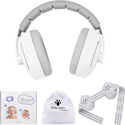 Baby Ear Muffs Noise Protection - 2-in-1 Toddler Noise Cancelling Headphones for Airplane Fireworks Travel Sleeping in Saudi Arabia