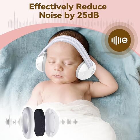 Baby Ear Muffs Noise Protection - 2-in-1 Toddler Noise Cancelling Headphones for Airplane Fireworks Travel Sleeping in Saudi Arabia
