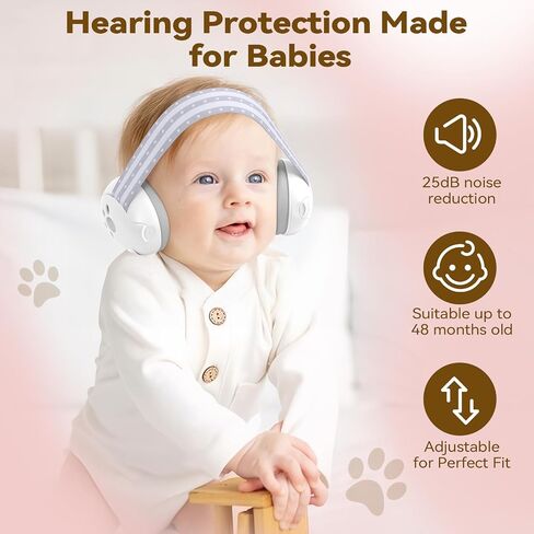 Baby Ear Muffs Noise Protection - 2-in-1 Toddler Noise Cancelling Headphones for Airplane Fireworks Travel Sleeping in Saudi Arabia