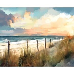 TUMOVO Paint by Numbers for Adults and Kids Summer Landscape with Sea DIY Paint by Number Oil Paintings Arts and Crafts Paint by Numbers Kits Acrylic Painting Home Decoration 16 x 20 Inch