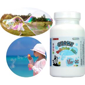 Giant Bubble Mix – Make 12-36 Gallon Bulk Bubbles Refill Solution | Strong Long Lasting | Made in USA | Non Toxic Bubbles for Kids and Pets | New Formula | for Any Bubble Machine (Bottle)