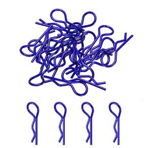 MECCANIXITY 20pcs 30-Degree Angle RC Body Clips Bent Springy R Pins 23x1.2x9.4mm for All 1/8 1/10 Scale Model RC Car Crawler Truck Shell Replacement(Blue)