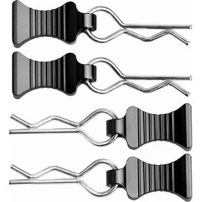 RC Car Body Clips with Pull Tab for 1/10 1/12 Scale Traxxas Axial Redcat Losi Tamiya HPI HSP RC Truck Crawler Buggy On Road Touring Racing, Set of 4 (Red)
