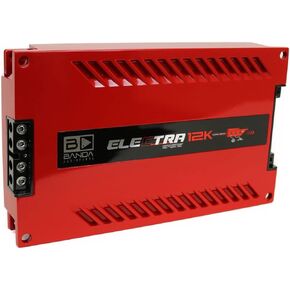 Banda Electra 1-Channel Vehicle Audio Bass Amp - 12600W Mono Bass Amp عالي الطاقة مع مرشح دون سرعة الصوت وفلتر تمرير منخفض مستقر عند 0.5Ohm، مؤشرات LED، تخصص الصوت الأحمر - BANDA 12K.5OHMRED in Kuwait