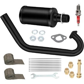 FVRITO 212cc Exhaust Muffler Kit for Predator 196cc 224cc 6.5HP Coleman CT200U BT200X CT200U-EX KT196 GX200 Tillotson Mini Bike Baja MB200 Clone Engine Go Kart Performance Parts
