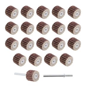 20Pcs 80/120/240/320/600 Grit Flap Wheel Sandpaper Sanding Disc for Rotary Tools with Long Handle Shank Mandrel 13x12x3mm/0.51x0.47x0.12inch Emery Cloth Polish Tool Accessories