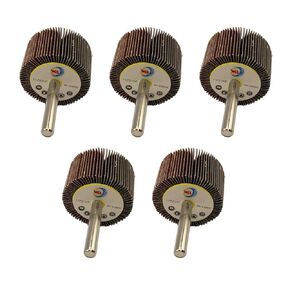 WA 5PCS - 1 1/2"x1"x1/4" inch 60# Industrial Grade Durable Mounted Flap Wheel Sander Aluminum Oxide Sanding Flap Wheels with 1/4" Shank for Drill/Die Grinder, Remove Rust and Polish (Grit 60)