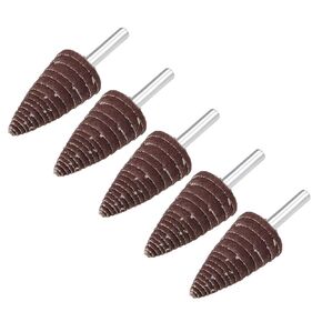 uxcell 25mm Cone Shape Abrasive Flap Wheel 1/4" Shank for Deburring Sanding Polishing 240 Grits 5 Pcs
