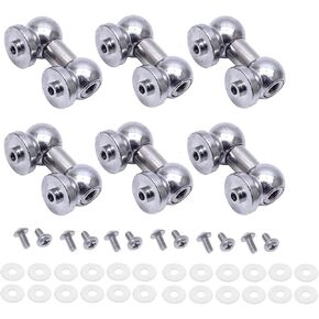 Pack of 6 Double End Mounted Tom/Snare Drum Lugs Drum Parts Accessories Replacement Chrome (40mm)