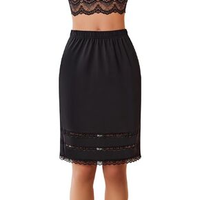 Avidlove Half Slips for Women Underskirt Dress Extender Lace Trim Knee Length Short Skirt