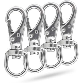 Swivel Eye Snap Hooks, 304 Stainless Steel Heavy Duty 2.7 Inch 3.5 Inch Spring Hooks for Keychains, Bird Feeders, Pet Chains, Dog leashes