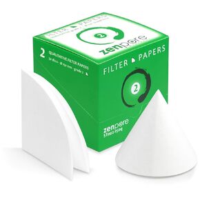 15 cm Quadrant-Folded Filter Paper, Pre-Folded disks, Qualitative Grade 2 - ZENPORE Slow Flow 150 mm (50 Discs)
