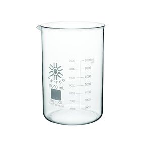 United Scientific™ BG1000-10000 Borosilicate Laboratory Grade Glass Beakers| Griffin Style Low Form Beaker | Graduated with Spout | Designed for Laboratories & Chemistry Classrooms| 10000mL Capacity