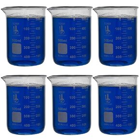 250ml Beaker, Low Form Griffin, Borosilicate 3.3 Glass, Double Scale, Graduated, Karter Scientific 213D25 (Pack of 12)