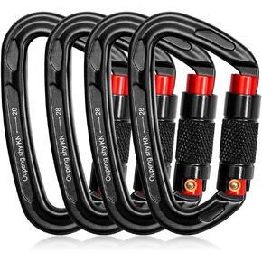 Auto Locking Carabiner Clips - 28KN (6172lbs) Heavy Duty Caribeaners ，4PCS Large Carabiner Clip for Keychains，Hammock，Camping, Gym, Hiking, Outdoor ，Dog Leash