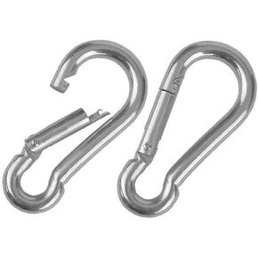Heavy Duty Bushcraft Stainless Steel Carabiner Spring Snap Clip Link Hooks. 200-500lb Load. 2, 6 & 12 Packs