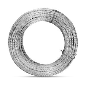 Thickened 1/4 Stainless Steel Cable, 75ft Wire Rope, 7X19 Strands Aircraft Cable, 6400lbs Breaking Strength, Zip Line with M8 Wire Rope Clip Clamp and Wire Rope Cable Thimbles