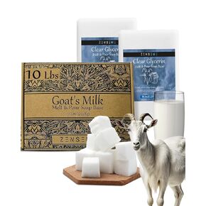 Goats Milk Soap Base - 10 LBS | Melt and Pour Supplies Kit for Soap Making, SLS/SLES & PEG free | Best Natural Organic Vegetable Ingredients | Bulk For Adult Soapmaker