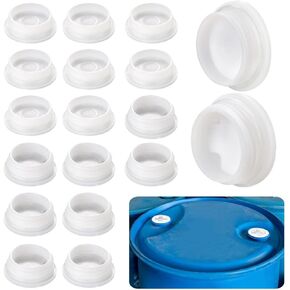 Homaisson Bung Caps 2'', Including 8 Pcs Fine Thread Caps and 8 Pcs Coarse Thread Caps, PVC Drum Bung Hole Caps with Gaskets, Poly Buttress Thread Caps for Most 15, 30, and 55 Gallon Plastic Drums