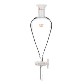 Glass Separatory Funnel, Heavy Wall Borosilicate Glass Conical Separation Funnel with 24/40 Joints and PTFE Stopcock Lab Separating Funnel, 500 ml