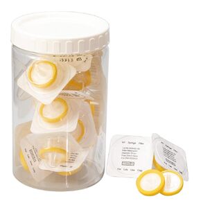 Sterile Syringe Filter Nylon Hydrophilic Filtration 0.45um Pore Size, 25mm Membrane Diameter, 20 Pack, Sterile Packed Individually for HPLC Sample Preparation