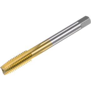 uxcell Metric Thread Tap M8 x 1 H2 Titanium Coated M35 High Speed Steel Straight Flute Screw Thread Milling Machine Taps Threading Tapping Repair Tool