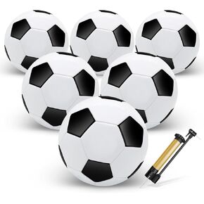 6 Pack Soccer Balls with Pump Needle, Size 3/4/5 Soccer Training Ball Practice for Kids,Youth and Adults, Soccer Ball Bulk