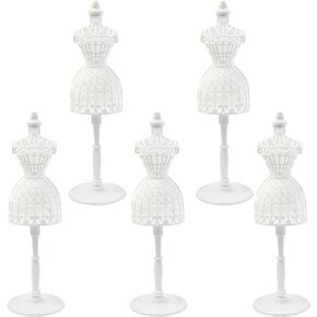 AUEAR, 5 Pack Dress Forms Cloth Gown Plastic Mannequin Display Support Holder Model Stand Accessories for Dresses