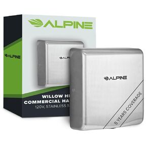 Alpine Commercial Hand Dryer with HEPA Filter, 8 Seconds Extreme Speed Electric Hand Dryer for Home Bathroom/Restaurant with Heat & Speed Control - ADA Compliant (120V Stainless Steel)