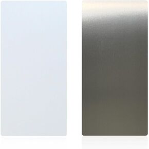 Double Sided Reversible Silver/White Bathroom Wall Splash Guard for Hand Dryer 31.49" x 15.74" Aluminum Wall Guard for Damage & Splash Protection with Ultra Strength Adhesive