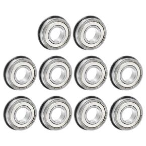 uxcell FR6ZZ Flanged Ball Bearing 3/8 x 7/8 x 9/32 inch Double Shielded Chrome Steel Flange Bearings, 20pcs