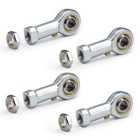 PHSB6 Rod End Bearings 3/8-inch Bore Pre-Lubricated Bearings 3/8-24 Female Thread Right Hand with Jam Nuts, 4pcs/Pack
