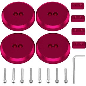 Corvette Jack Pucks - Billet Aluminum Jacking Pucks Jack Pad Adapter Floor Jack Pad Compatible with Chevy Corvette C5 C6 C7 C8/ Porsche 944 964 993 996 997 911 Boxster Cayman - (4 Pack Red)