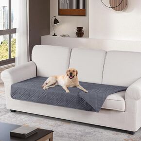 TAOCOCO 100% Waterproof Couch Cushion Cover Reversible Sofa Seat Cover for Dogs Pets Chaise Couch Cover for Sectional Sofa U Shape Couch Furniture Protector Sofa Slipcover(Oversized Sofa, Light Gray)