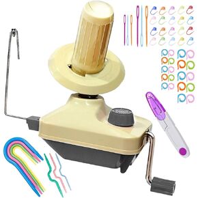 Yarn Ball Winder, Convenient Yarn Winder for Yarn,Yarn Swift and Ball Winder Combo with Easy Installation for Yarn Storage + 53 Pieces Stitch Knitting Needles + 1 Pieces Scissors(Grey) in Kuwait