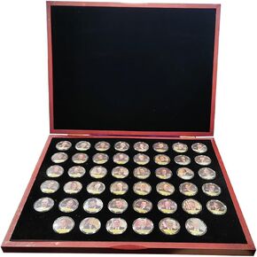 All 46 US President Commemorative 46-Coin Full Set Colorized Gold Plated Coin with Box,A Great Gift for Coin Collecting Starter Holders,Husband, Father, Friends,Fans,Father's Day